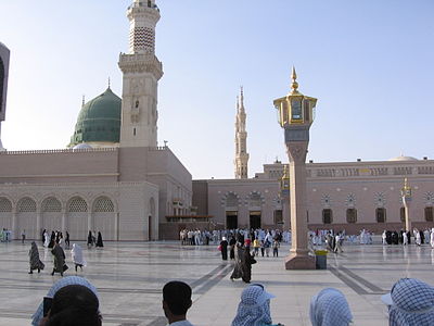 Moschea del Profeta a Medina, seconda città sacra dell'Islam.