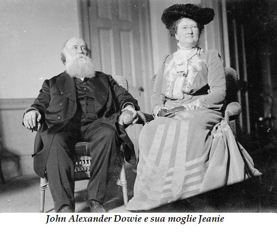 John Alexander Dowie e sua moglie Jeanie