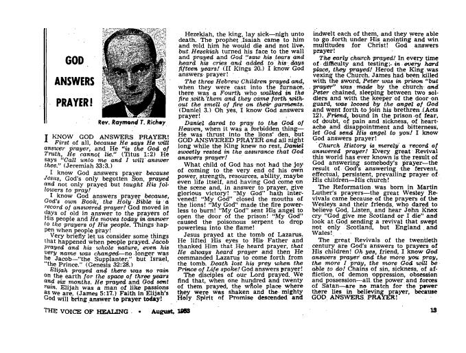 The Voice of Healing, pag. 13, agosto 1953.